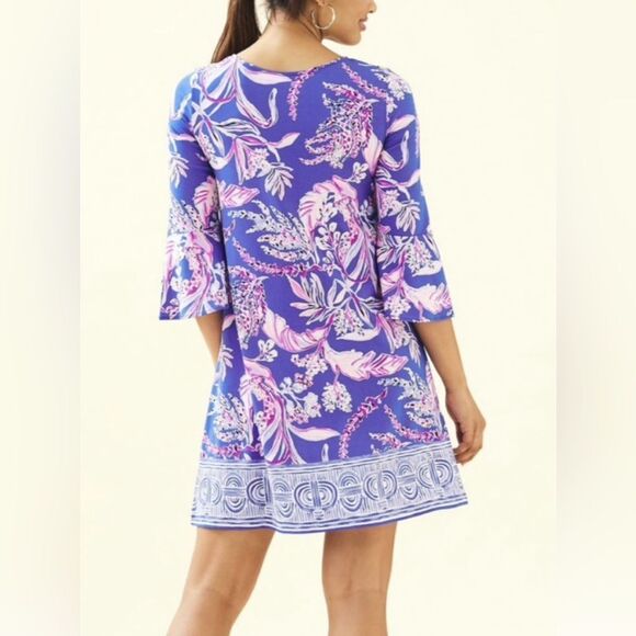 NWT Lilly Pulitzer Ophelia Swing Dress✨Iris Blue✨Blue Pink Purp Flower $ 178 - Picture 5 of 7